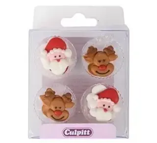 Culpitt Culpitt Suikerdecoratie Santa & Rudolph 12st.