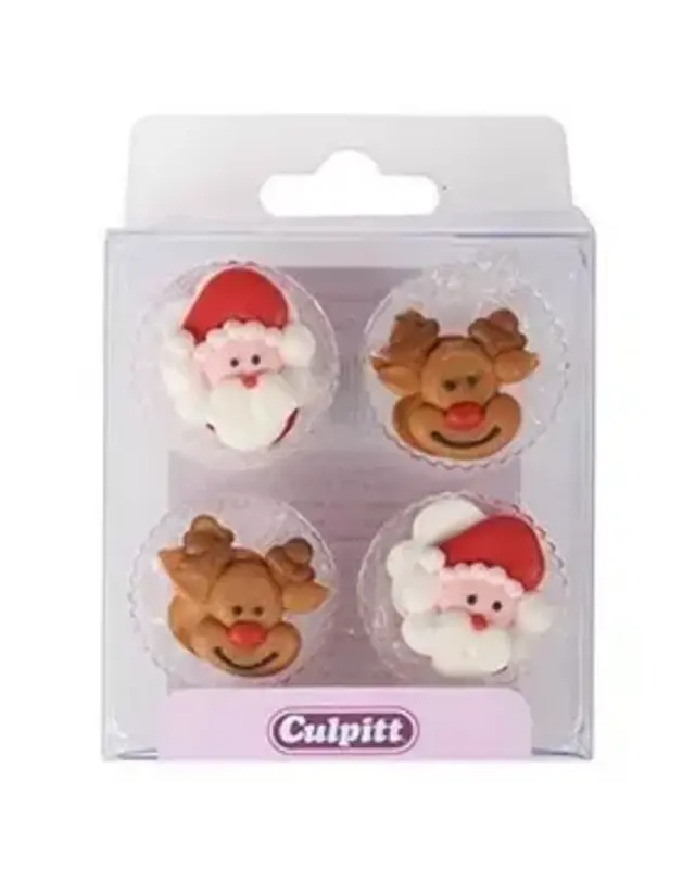 Culpitt Culpitt Suikerdecoratie Santa & Rudolph 12st.