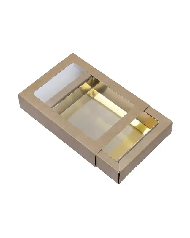 Brand New Cake Chocoladeletterdoos Klein GK1 Kraft / Goud 1 st CLD