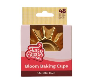 Funcakes FunCakes Bloom Baking Cups - Metallic Goud pk/48