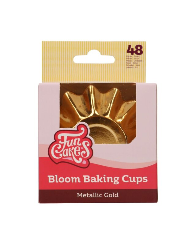 Funcakes FunCakes Bloom Baking Cups - Metallic Goud pk/48
