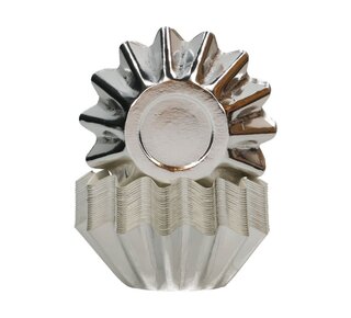 Funcakes FunCakes Bloom Baking Cups - Metallic zilver pk/48