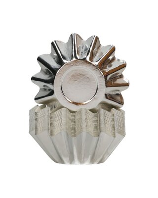 Funcakes FunCakes Bloom Baking Cups - Metallic zilver pk/48