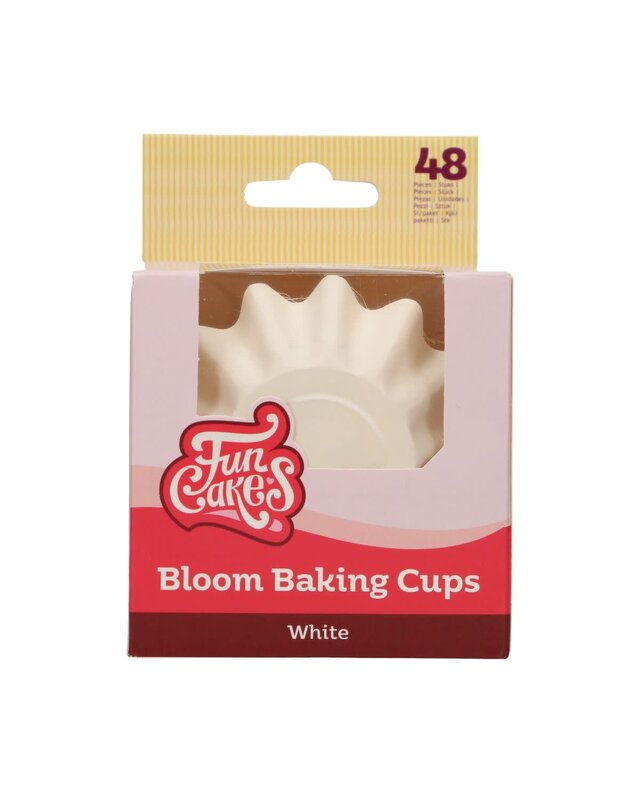 Funcakes FunCakes Bloom Baking Cups - Wit pk/48
