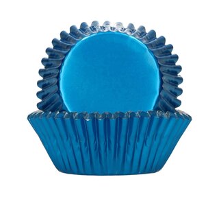 Funcakes FunCakes Folie Baking Cups - Metallic Blauw pk/48