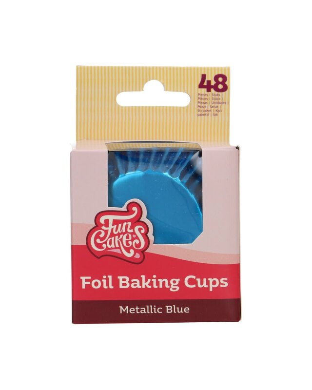 Funcakes FunCakes Folie Baking Cups - Metallic Blauw pk/48