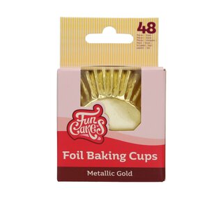 Funcakes FunCakes Folie Baking Cups - Metallic Goud pk/48