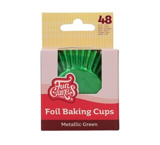 Funcakes FunCakes Folie Baking Cups - Metallic Groen pk/48