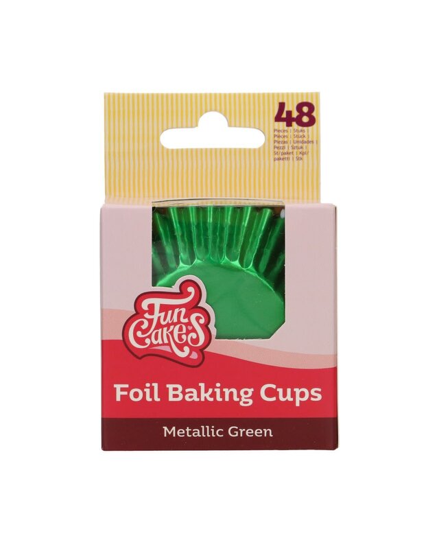 Funcakes FunCakes Folie Baking Cups - Metallic Groen pk/48