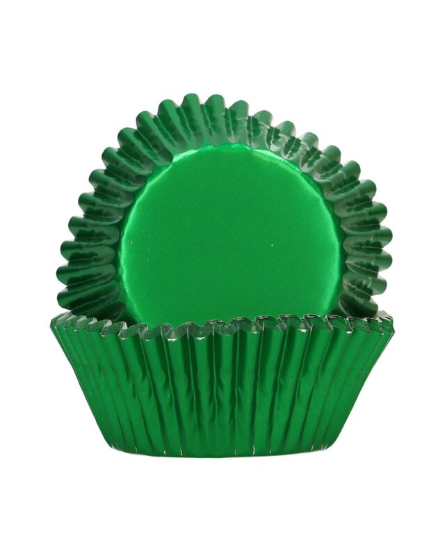 Funcakes FunCakes Folie Baking Cups - Metallic Groen pk/48