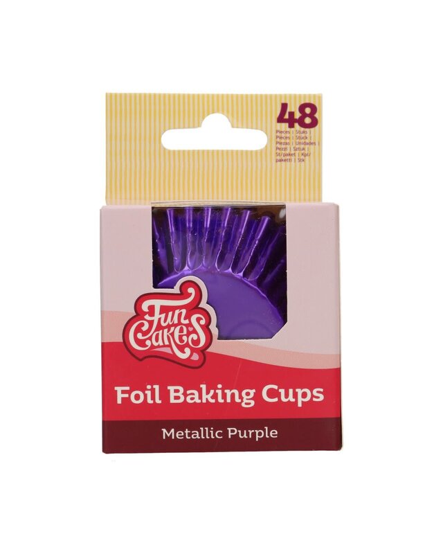 Funcakes FunCakes Folie Baking Cups - Metallic Paars pk/48