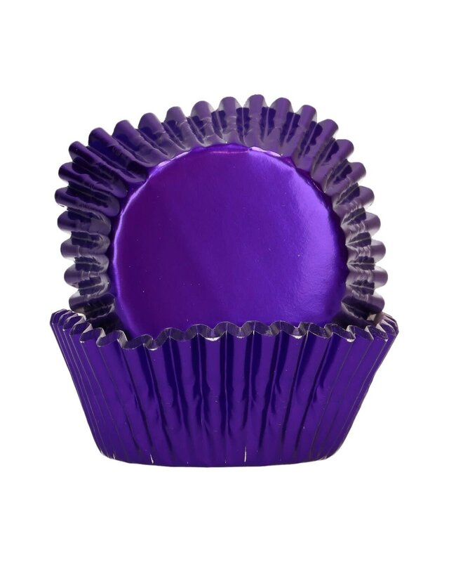 Funcakes FunCakes Folie Baking Cups - Metallic Paars pk/48