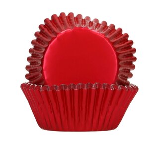 Funcakes FunCakes Folie Baking Cups - Metallic Rood pk/48