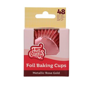Funcakes FunCakes Folie Baking Cups - Metallic Rosé Goud pk/48