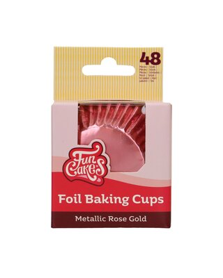 Funcakes FunCakes Folie Baking Cups - Metallic Rosé Goud pk/48