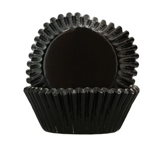 Funcakes FunCakes Folie Baking Cups - Metallic Zwart pk/48