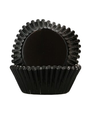 Funcakes FunCakes Folie Baking Cups - Metallic Zwart pk/48