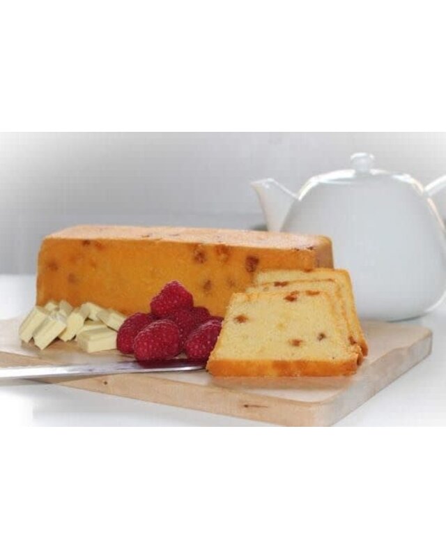 Bakzolder Frambozen met witte chocolade  cake 500 gram, ( de Bakzolder )