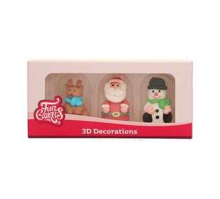 Funcakes FunCakes Suikerdecoratie 3D Kerstfiguren Set/3