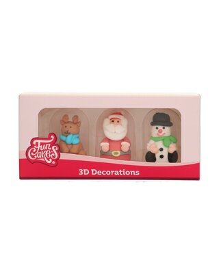 Funcakes FunCakes Suikerdecoratie 3D Kerstfiguren Set/3