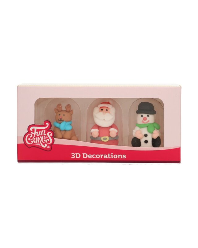 Funcakes FunCakes Suikerdecoratie 3D Kerstfiguren Set/3