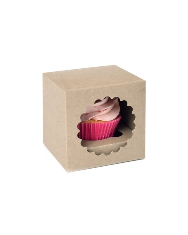 House of Marie 1 Cupcake doosje kraft 9cm hoog
