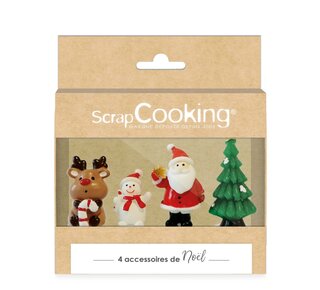 scrapcooking Scrapcooking Sweet Xmas Plastic Cake Toppers set/4