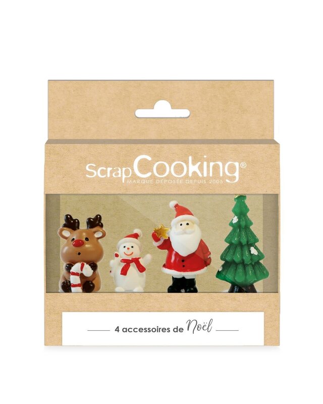 scrapcooking Scrapcooking Sweet Xmas Plastic Cake Toppers set/4