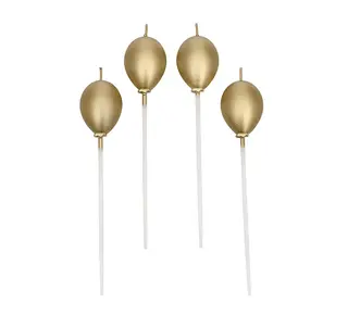 Brand New Cake Taartkaarsjes Ballonnen Goud 4st