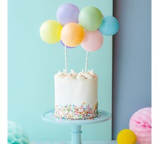 party deco PartyDeco Ballon-Cake Topper Kit 29cm - Regenboog