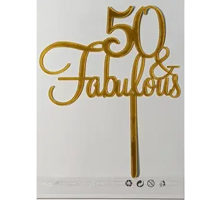 tastyme Cake topper 50  goud