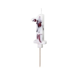 party deco Cijferkaars 1 - Wit met Bloemen