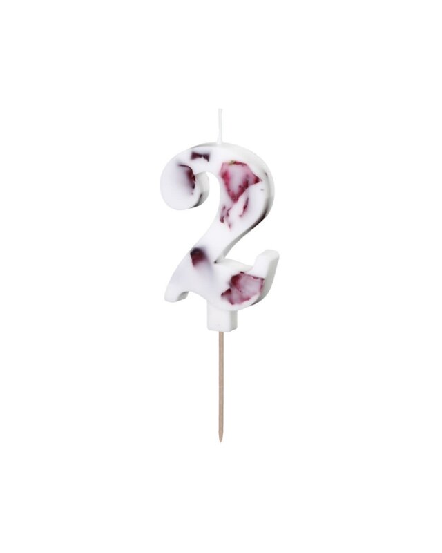party deco Cijferkaars 2 - Wit met Bloemen