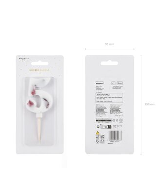 party deco Cijferkaars 5 - Wit met Bloemen