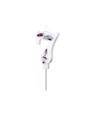 party deco Cijferkaars 7 - Wit met Bloemen