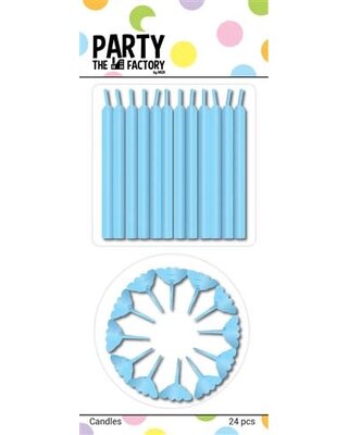 Taartkaarsjes blauw 24st