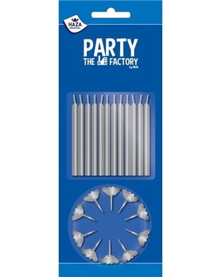 Haza Kaarsjes zilver (12st)