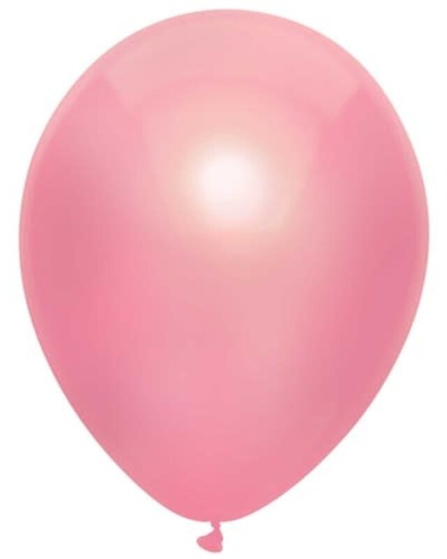 Haza Ballonnen Metallic roze 30cm 10st