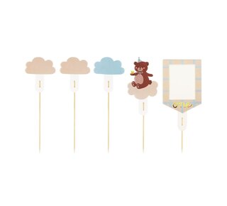 party deco PartyDeco Cake Toppers Teddy Bear