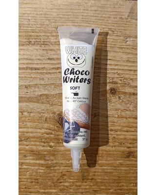 Taartdecoratief choco writer soft wit