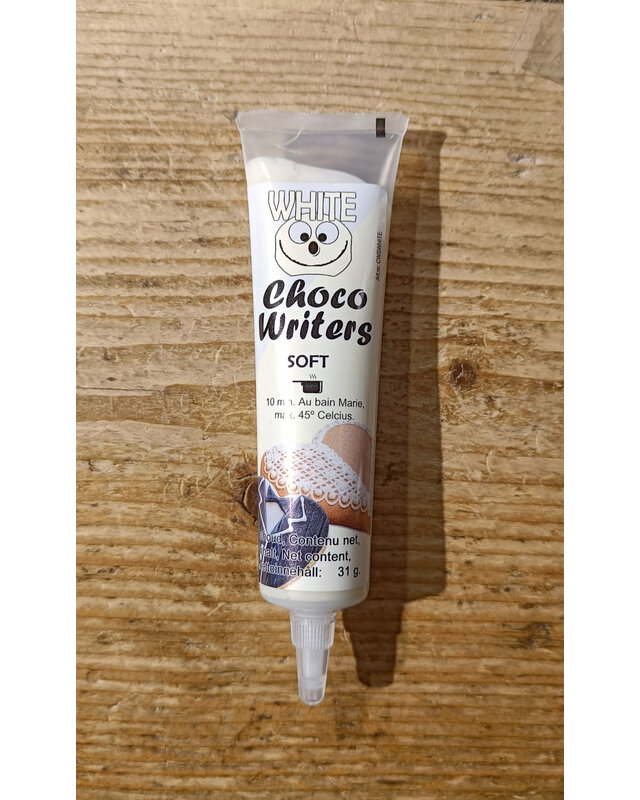 Taartdecoratief choco writer soft wit