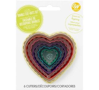 wilton Wilton Dubbelzijdige Uitstekers Hart Set/6