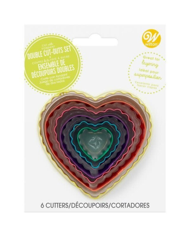 wilton Wilton Dubbelzijdige Uitstekers Hart Set/6