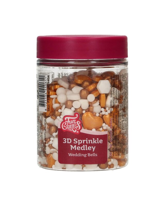 Funcakes FunCakes 3D Sprinkle Medley - Wedding Bells 70g