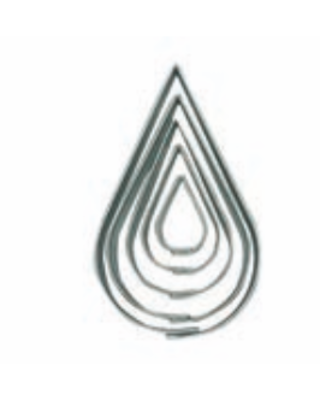 walters set van 5 druppelvormige koekjesvormen