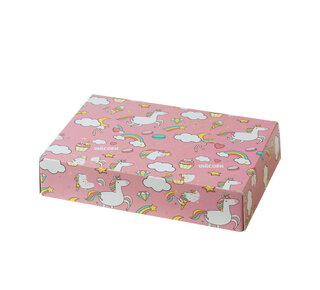 decora Treat box 23,5x16x5cm  eenhoorn roze