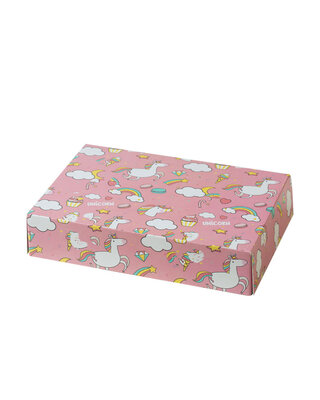 decora Treat box 23,5x16x5cm  eenhoorn roze