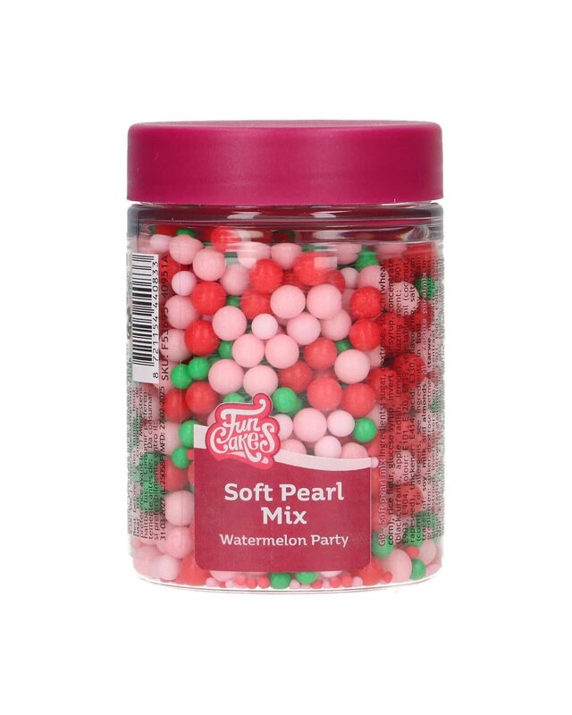 Funcakes FunCakes Soft Pearls Mix Watermelon Party 80g