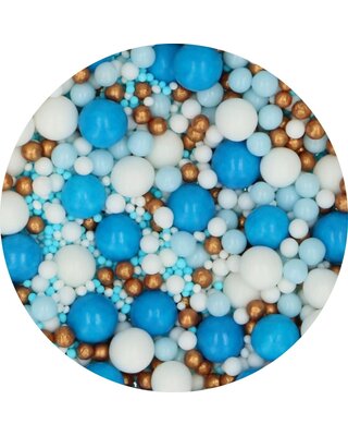 Funcakes FunCakes Soft Pearls Mix Blue Celebration 80g