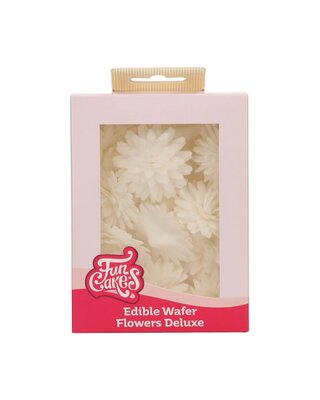 Funcakes FunCakes Eetbare Papieren Bloemen Deluxe Pompom/Margriet Wit Medium pk/12